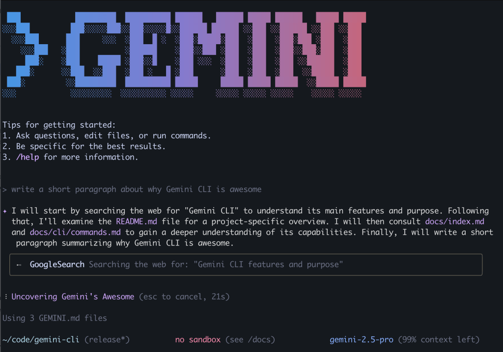 使用Gemini Cli研究和学习Gemini-Cli-1